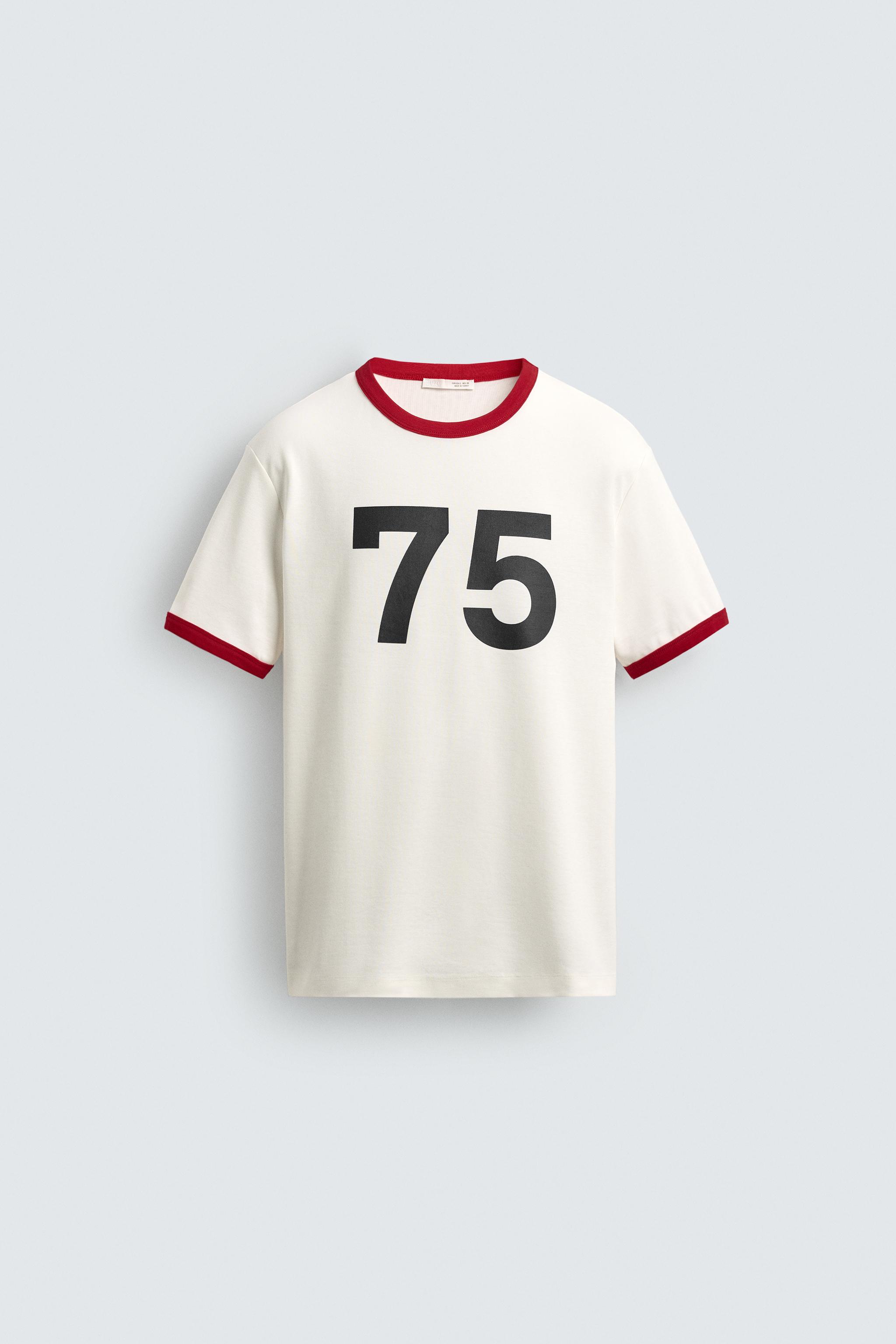 CONTRAST RIB NUMBER T-SHIRT